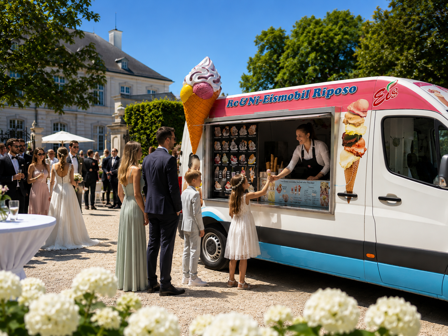 Mobiler Eiswagen für Firmenfeier und Sommerfest