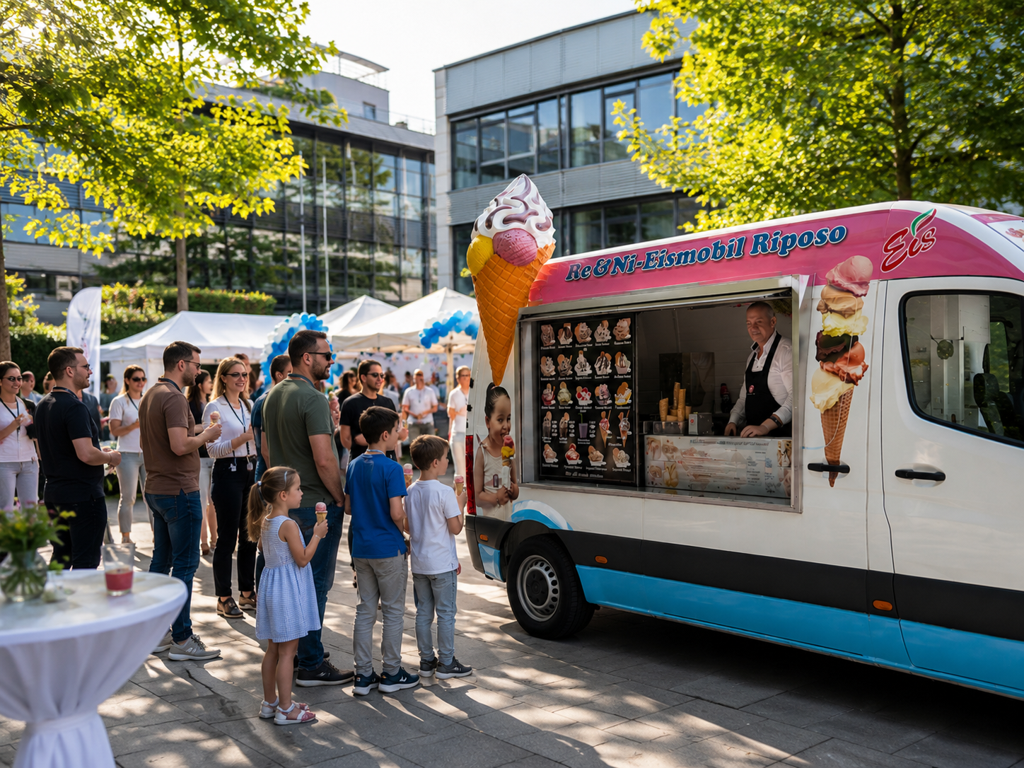 Event Catering mit Eiswagen in Darmstadt Hanau Frankfurt