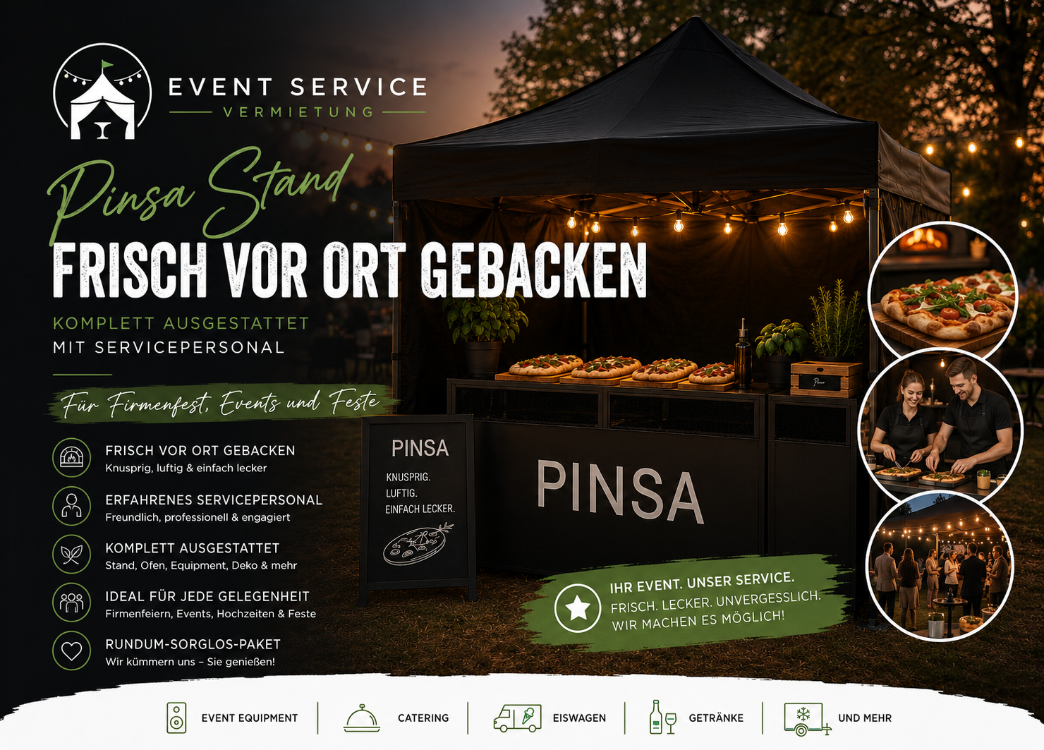 Pinsa Stand für Event Catering in Frankfurt Darmstadt Hanau